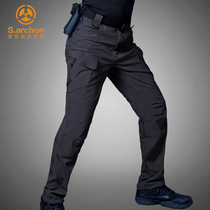 Outdoor soft shell assault pants mens winter plus velvet padded windproof waterproof fleece pants warm hiking pants ski pants