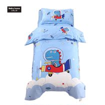 Plane dinosaur pattern Quilt Cover Blue Kindergarten with pure cotton 3 pieces 6 pieces for male baby with quilt cover cushion cover