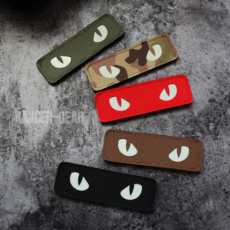 American cat's eye luminous Velcro badge IR armband helmet sticker military fan tactical badge little devil eye morale Medal