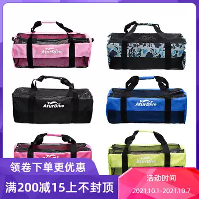 AturDive diving equipment Hand bag mesh bag shoulder strap thickened mesh mirror back flippers bag