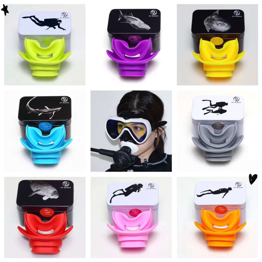Adjuster bite mouth silicone universal scuba diving respirator mouth bite tongue support lip protection color