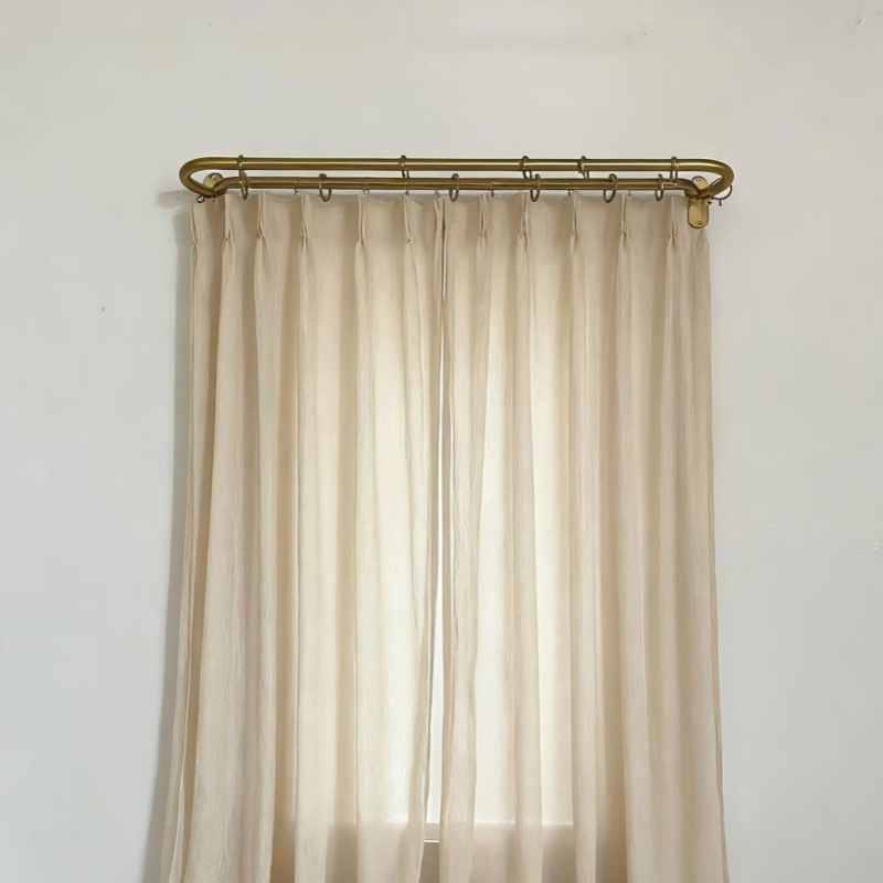 Minimalist Roman Rod, Light Luxury Italian Style, Versatile High-End Curtain Rod, Electroplated Brass, Gold and Black, Single/Double Metal, Nordic Style