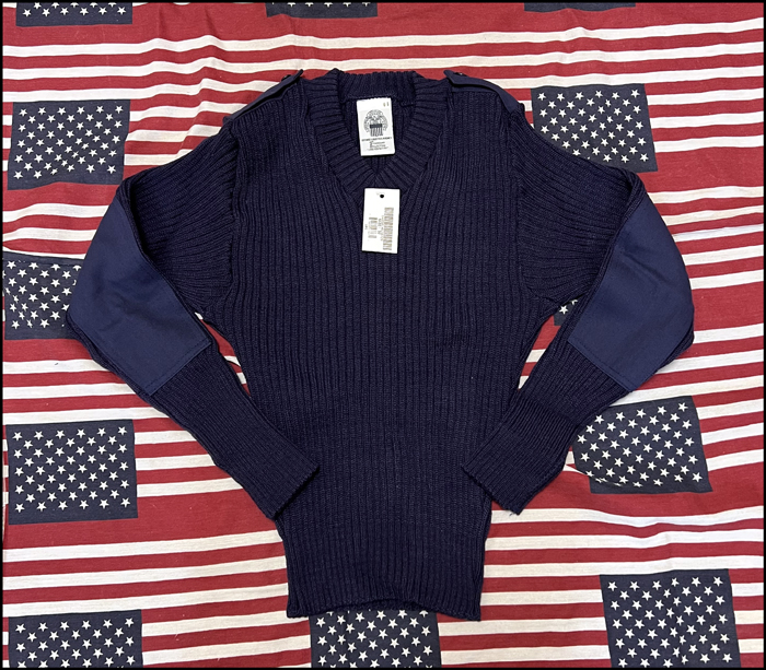 US production USAF empty monarch dark blue V collar pure wool sweater original product-Taobao