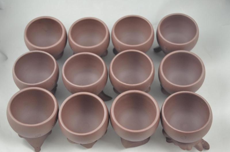 Zisha nồi cốc cát màu tím món quà trà Yixing đầy đủ handmade đích thực đặc biệt bìa cứng mười hai chi cừu đầu tiên cup bình đất sét