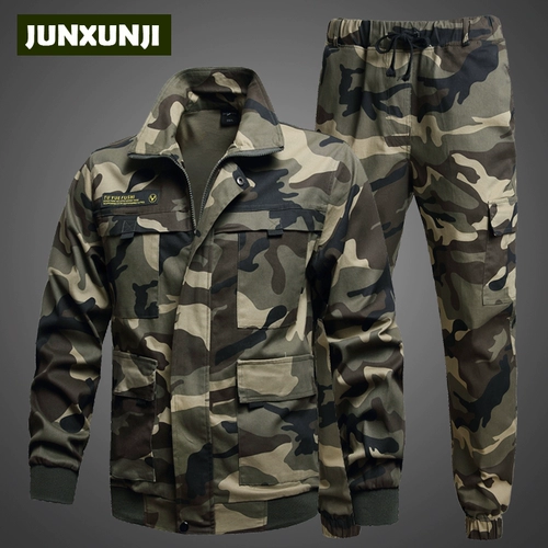 Эластичный камуфляжный износостойкий очень большой комплект для работы, рабочая одежда, большой размер, с вышивкой