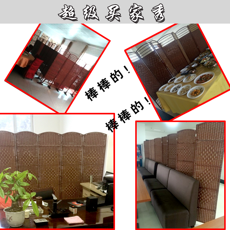 Handmade mây rơm màn hình nhà hàng khách sạn màn hình phân vùng hiên nhà mẫu giáo màn hình trẻ em - Màn hình / Cửa sổ bức bình phong gỗ