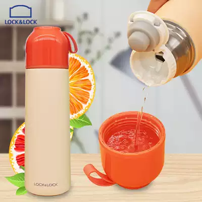 Lock thermos cup Men and women cute water cup Student drinking water large capacity kettle Couple simple stainless steel thermos