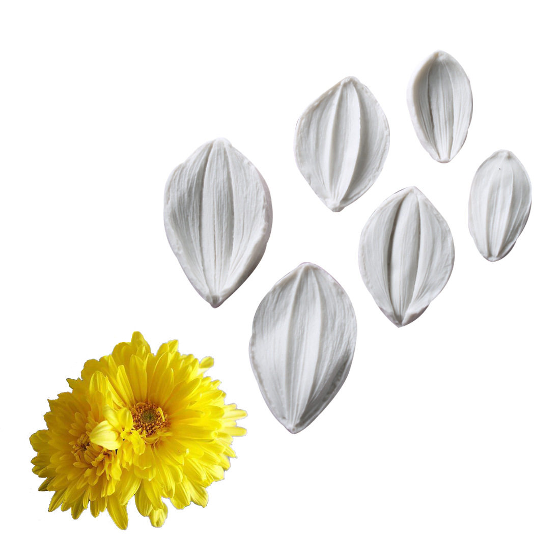 New product factory direct sales simulation small chrysanthemum British fondant flower silicone mold compression mold bread flower texture leaf mold