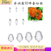 Gerbera sugar petals stainless steel cutting die die grinding tool imported British simulation baking cake cold porcelain clay