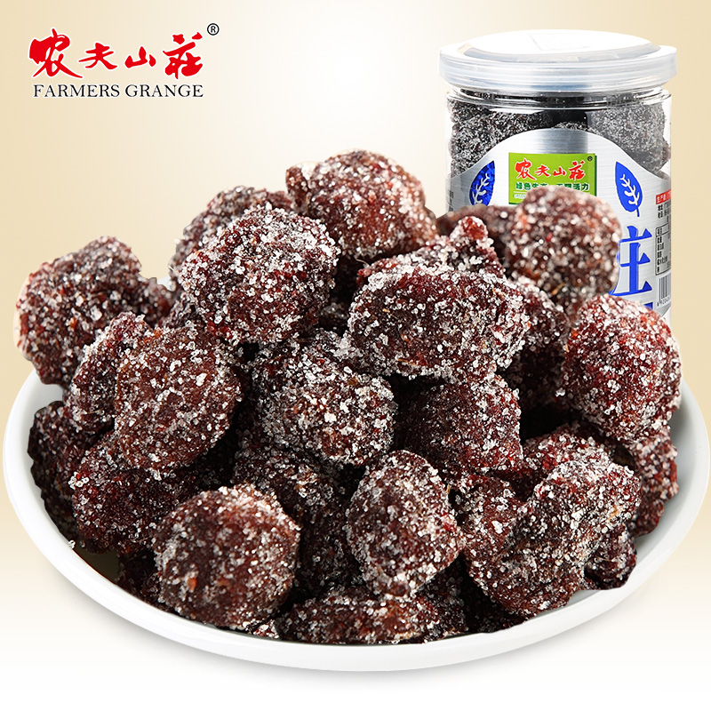 Farmer Villa Ice Sugar Yang Mei Dry 210g Canned Candied Fruits Dried Poplar Plum Meat Sour Sweet Plum Snacks Candied Fruit