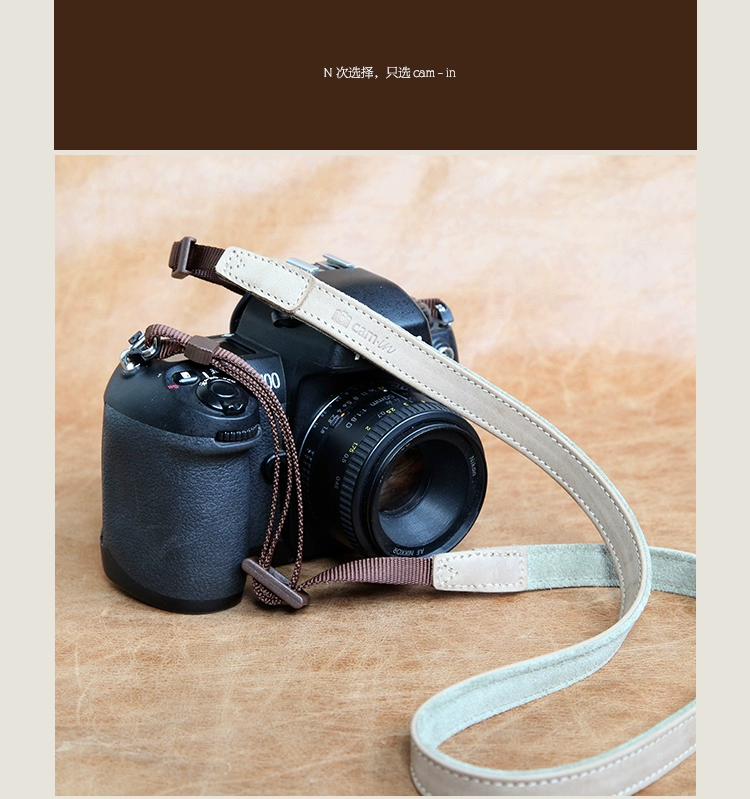 Cam-in Ý dây đeo máy ảnh micro da bò thuộc da cam cho Fuji Sony Leica CS183 - Phụ kiện máy ảnh DSLR / đơn