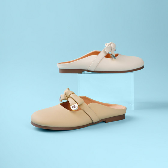 Belle Bow Mule Shoes Summer New Women's Shoes Can Be Weared Outer Baotou Half Slippers B1288BH3