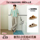 Zhang Linghe's same Belle woven toast Birkenstock shoes 2026 summer new casual slippers B3117BT6 pre-