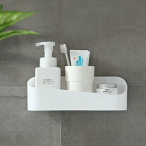 Toilet strong paste wall hanging plastic non-perforated wall storage rack geometric shape bathroom shelf