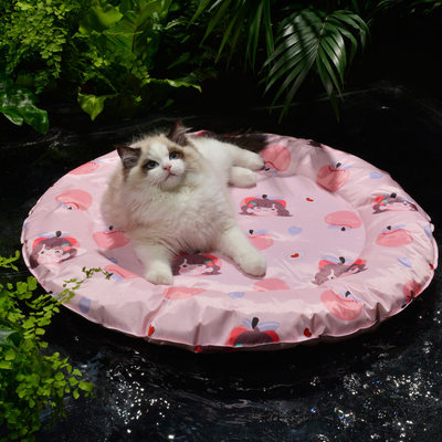 Cat litter Summer Ice Nest Cool Nest Pet Cooling Summer Cat Ice Pad Bed House Mat Net Red Kennel Pet Supplies