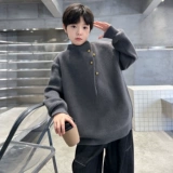 Демисезонный свитер для мальчиков, демисезонное детское флисовое трикотажное приятное телу термобелье, подходит для подростков, увеличенная толщина