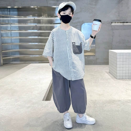 Летняя одежда, детский летний спортивный тонкий комплект для мальчиков, детская одежда, подходит для подростков