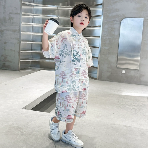 Ханьфу для мальчиков, комплект, детский летний костюм, китайский стиль