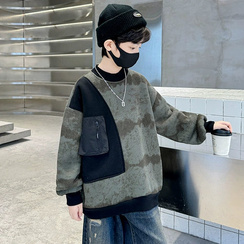 Детская летняя одежда, демисезонная зимняя утепленная толстовка для мальчиков, подходит для подростков, увеличенная толщина