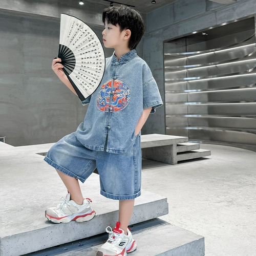 Ханьфу для мальчиков, комплект, летний костюм, китайский стиль