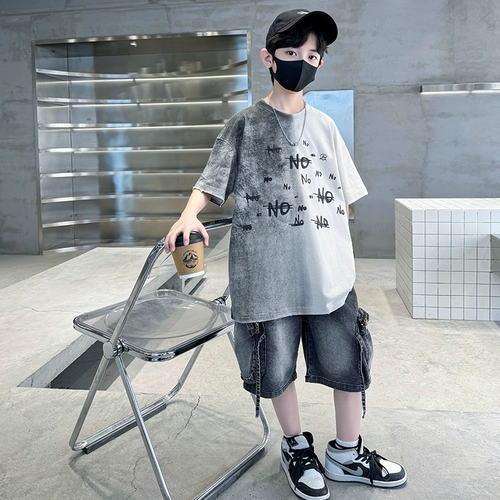 Летняя одежда, комплект, детская спортивная тонкая летняя форма для мальчиков, детская одежда, подходит для подростков