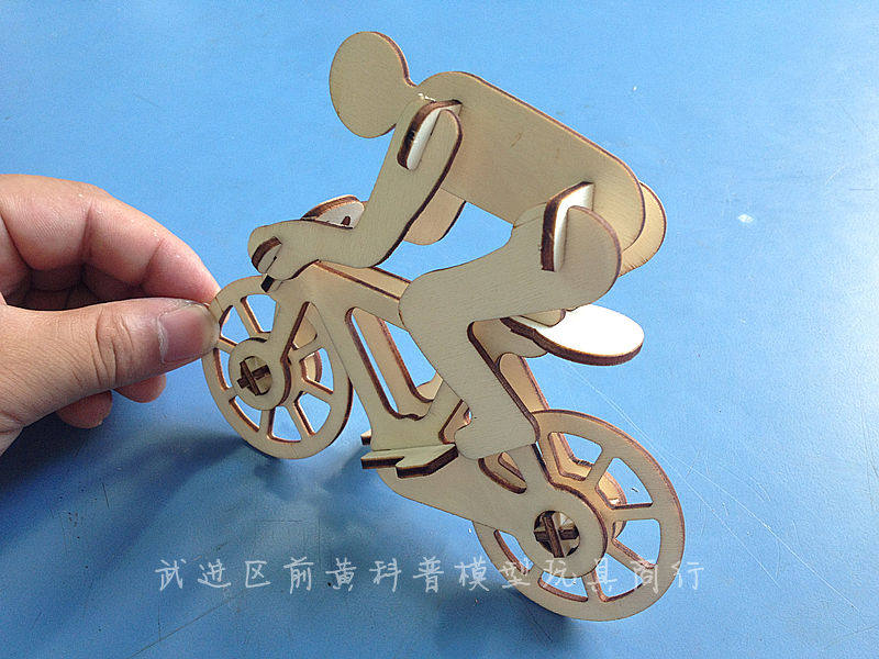 Laser Engraving Crafts Wooden Bike Solid assembly Model Technology Small making DIY Puzzle Gift