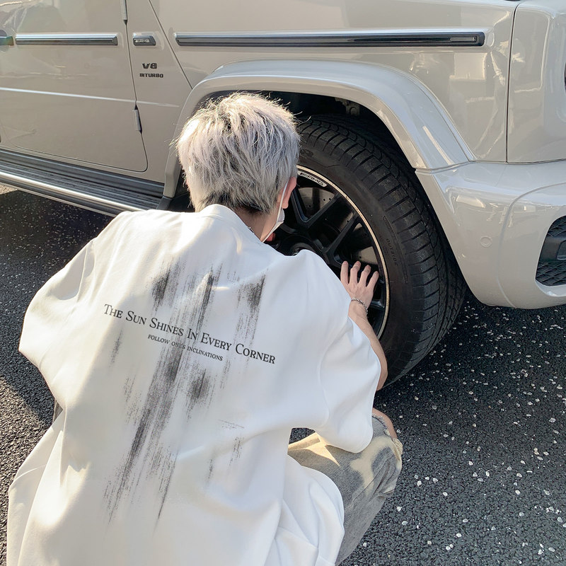 Extra Large Size 150kg Letter Printed Short-Sleeved T-Shirt for Men and Women, Summer American High Street Style Loose Casual Couple Clothes