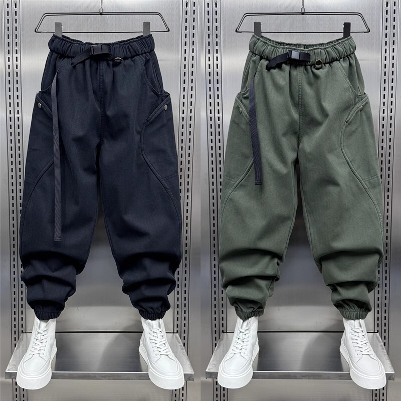 Extra Large Size 150kg Jogger Cargo Pants for Men and Women, Summer Trendy Brand, Loose Straight-Leg Casual Dad Harem Nine-Point Pants2