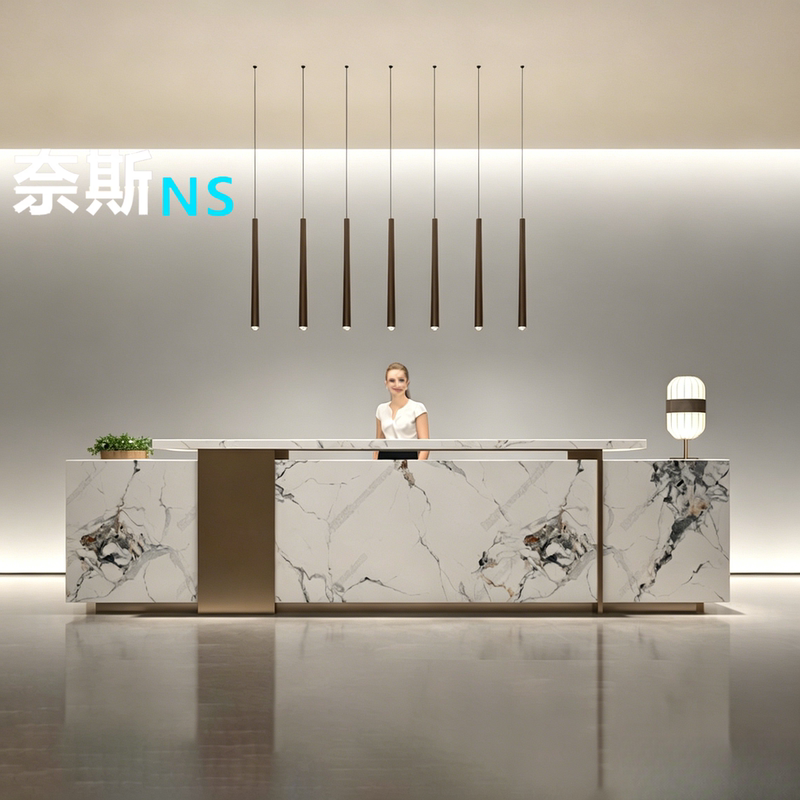 Modern Minimalist Company Hotel Front Desk Cashier Counter Beauty Salon Yoga Studio Clubhouse Faux Marble Stone Reception Desk Modern Minimalist Company Hotel Front Desk Cashier Counter Beauty Salon Yoga Studio Clubhouse Faux Marble Stone Reception Desk