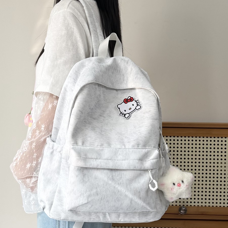 School Bag for Female Junior High School Students and Elementary School Students, Simple and Versatile ins Large-Capacity Student Computer Backpack Travel Bag