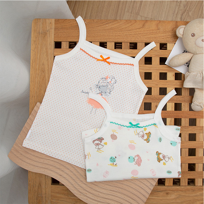 Children's vest summer pure cotton thin section boy baby middle and small children baby sleeveless suspender bottoming girl's clothing