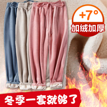 Girls plus velvet pants baby wear leggings in autumn and winter children's cotton pants winter padded plus velvet boys warm pants