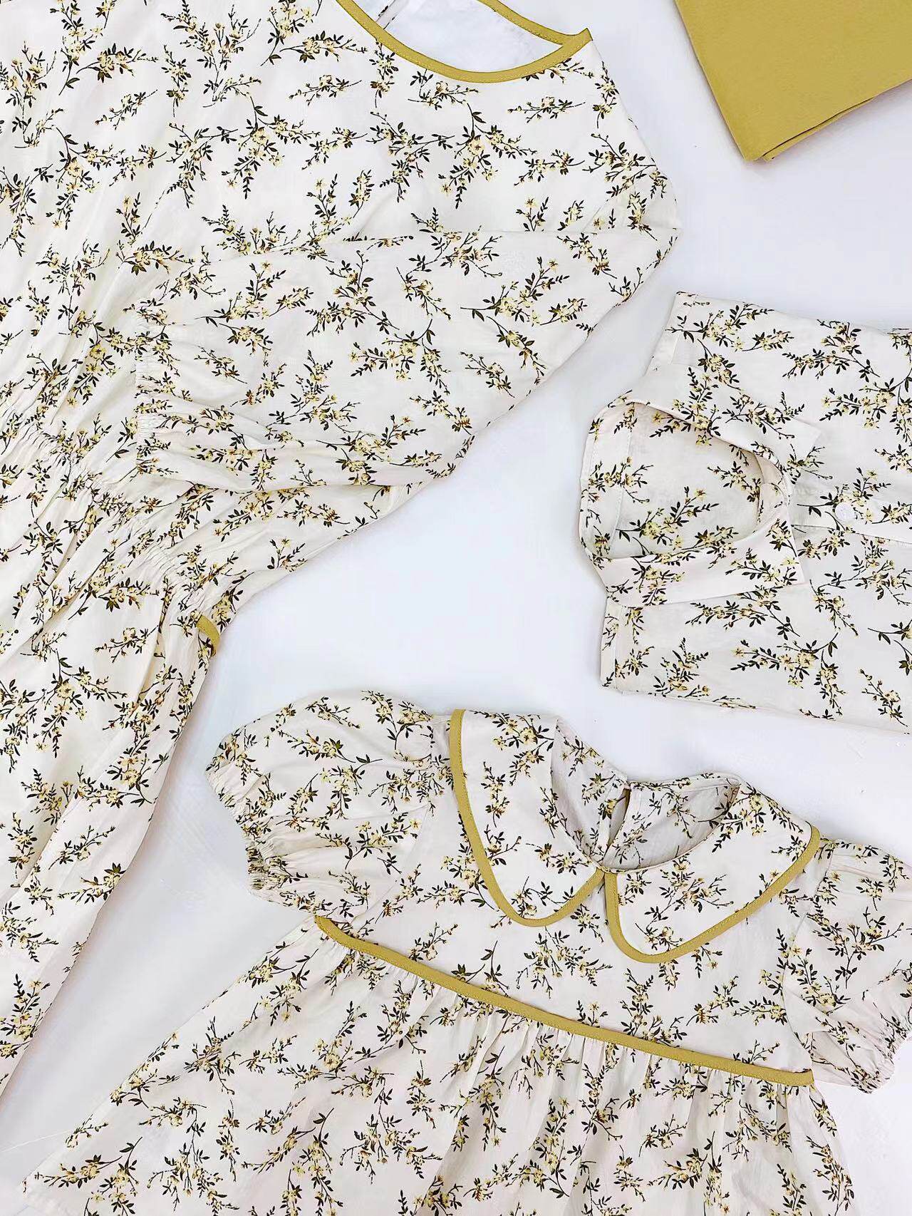 A Zhuozhuo pastoral holiday 2023 a family of four high-end parent-child clothing fried street cotton summer mother-child clothing tide