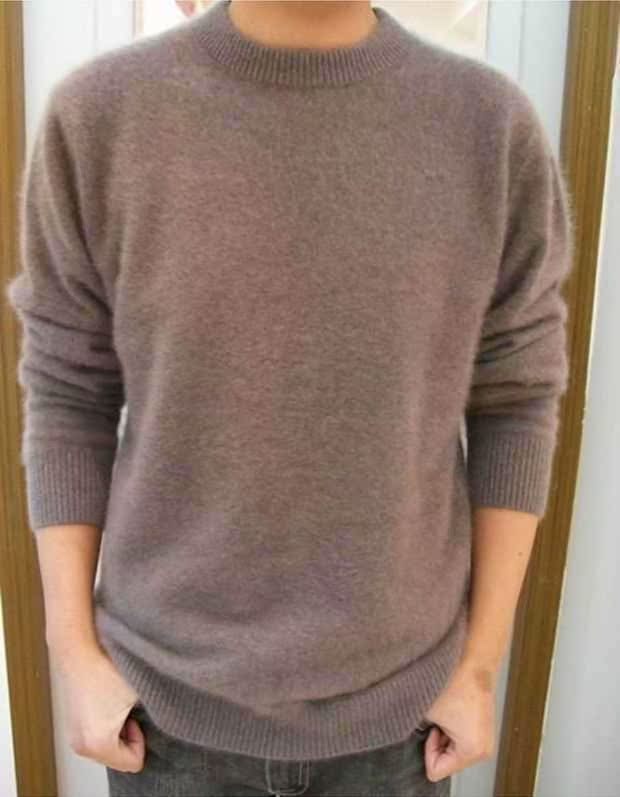 Giải phóng mặt bằng nửa mùa cổ áo nhung cao cổ áo len nam cổ tròn cashmere áo len rắn màu áo thun len đan đáy áo cổ lọ