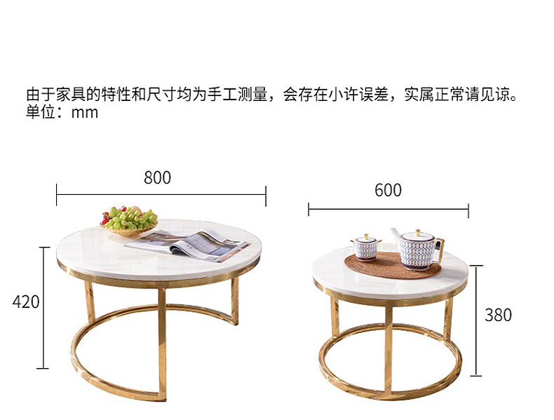 Ánh sáng sang trọng đá cẩm thạch bàn cà phê căn hộ nhỏ Bắc Âu ins gió mini sáng tạo tròn phòng khách bàn ghế - Bàn trà mẫu bàn đẹp