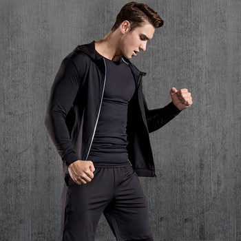 Sports Jacket, Fitness Suit, Men's Spring and Summer Fitness Clothes, Casual Running Quick-Drying Tights, Training Three-Piece Set