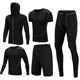 Fitness clothing suit men's running sports tights basketball training clothes compression clothing tights gym