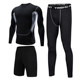 Yinghu Quick-Drying Sports Fitness Clothing Set for Men, Summer and Autumn Training Long-Sleeved Tights, Quick-Drying Clothing, Casual Wear, Thin