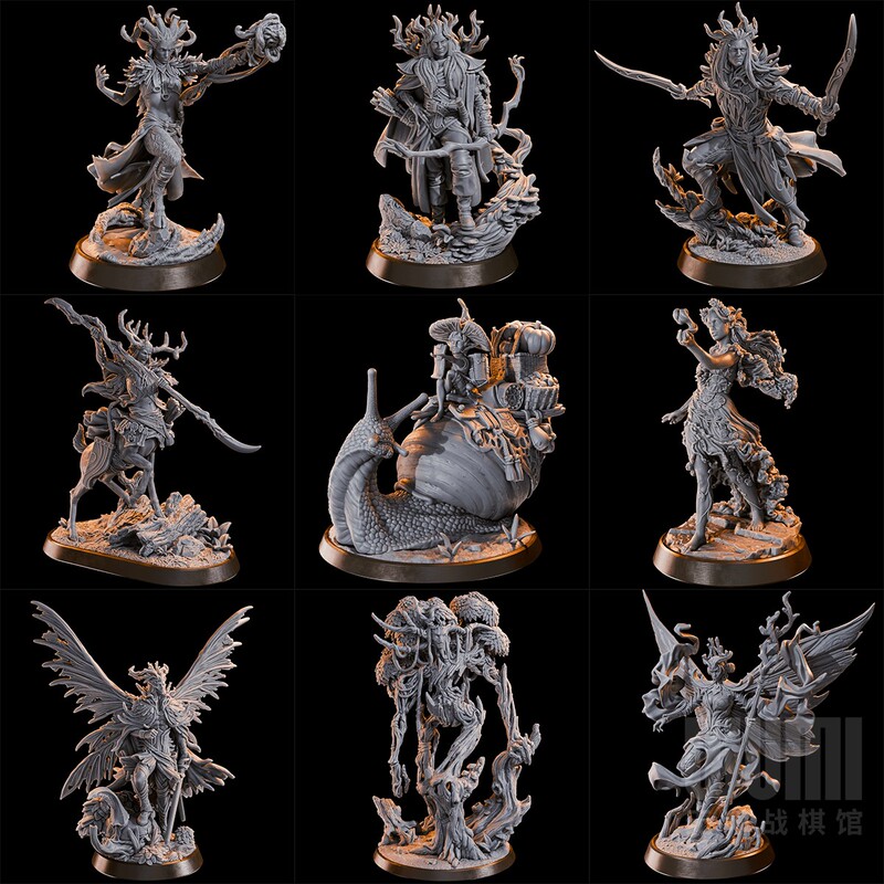 [Fairy Forest] Dragon Tree Spirit Goddess Elf Druid Half-Goatman Dnd Tabletop Rpg Miniature Model