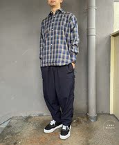 Spot BEAMS JAPAN REGULAR SHIRT 20AW Striped Plaid Red Rope Loose Long Sleeve SHIRT