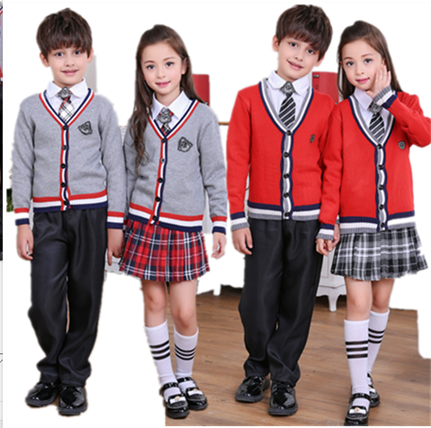 British boys and girls school uniforms chorus uniforms primary and secondary school students class uniforms kindergarten garden uniforms sweaters sweaters autumn and winter suits