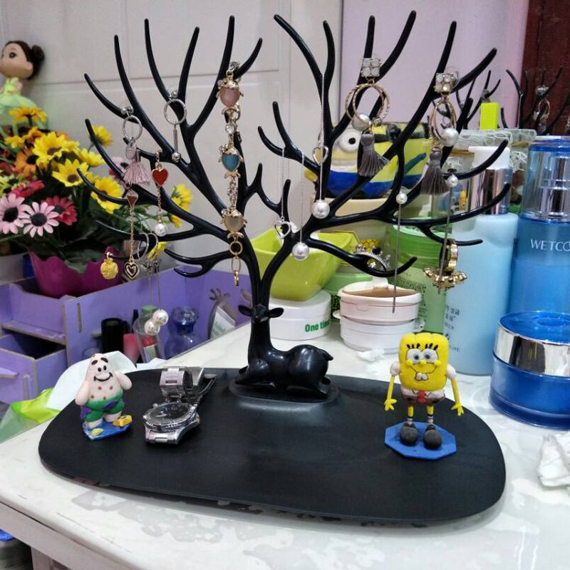 Sáng tạo nhỏ gạc cây trang sức đồ trang sức hộp lưu trữ Bông tai vòng đeo tay vòng đeo tay bông tai hiển thị đứng - Vòng đeo tay Cuff vòng ngọc bích