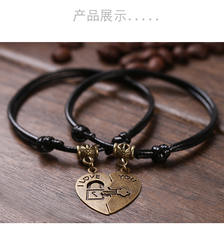 Cặp vợ chồng bạn gái vòng chân đôi dây thừng nam và nữ Phiên bản Hàn Quốc đơn giản của sinh viên dây đỏ Sen thời trang quà tặng retro - Vòng chân lắc chân nữ đẹp