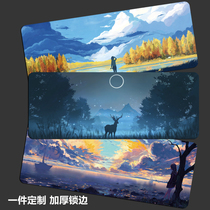 ins wind Nordic mouse pad oversized girls lock edge laptop keyboard student desk pad simple and artistic