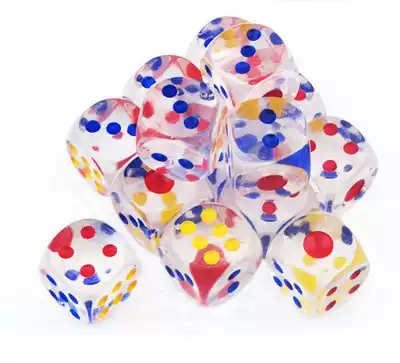 18MM 16MM large crystal color acrylic transparent dice color dot color color dots transparent color