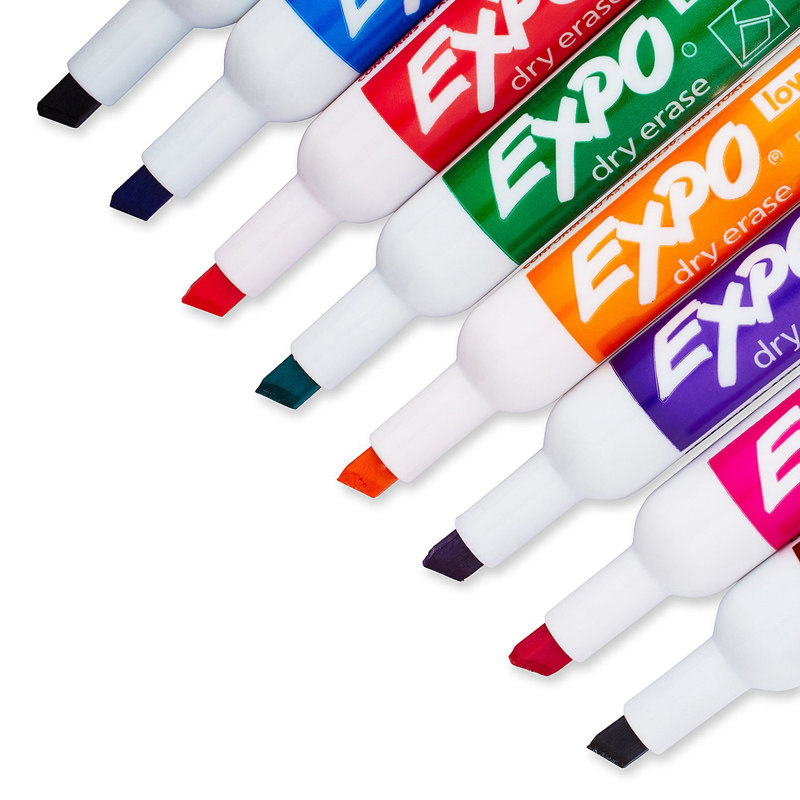 AMERICAN SANFORD EXPO 8 -COLOR WHITEBOARD PEN SET 80078 TRAPEZI HEADWRITING은 쉽게 문지릅니다.