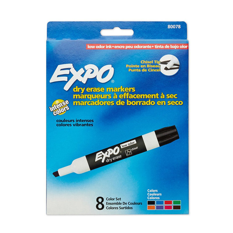 AMERICAN SANFORD EXPO 8 -COLOR WHITEBOARD PEN SET 80078 TRAPEZI HEADWRITING은 쉽게 문지릅니다.