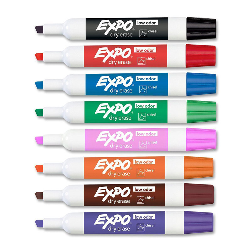 AMERICAN SANFORD EXPO 8 -COLOR WHITEBOARD PEN SET 80078 TRAPEZI HEADWRITING은 쉽게 문지릅니다.