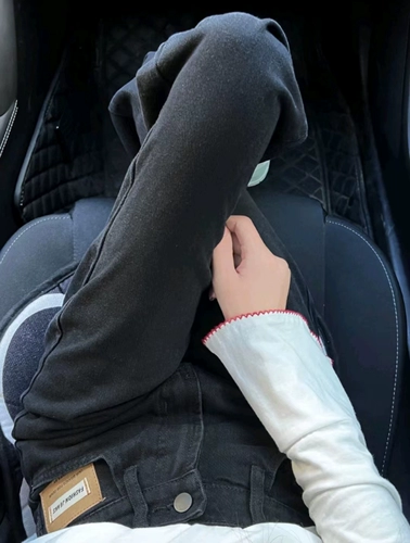 Черные джинсы, осенние брендовые штаны, большой размер, высокая талия, оверсайз, свободный прямой крой