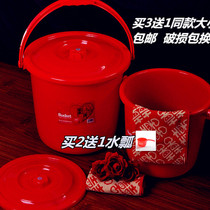 Wedding red plastic bucket with lid plastic bucket